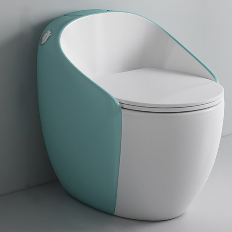 Modern Ceramic Flush Toilet One Piece Toilet Bowl for Washroom Blue Clearhalo 'Bathroom Remodel & Bathroom Fixtures' 'Home Improvement' 'home_improvement' 'home_improvement_toilets' 'Toilets & Bidets' 'Toilets' 7087649