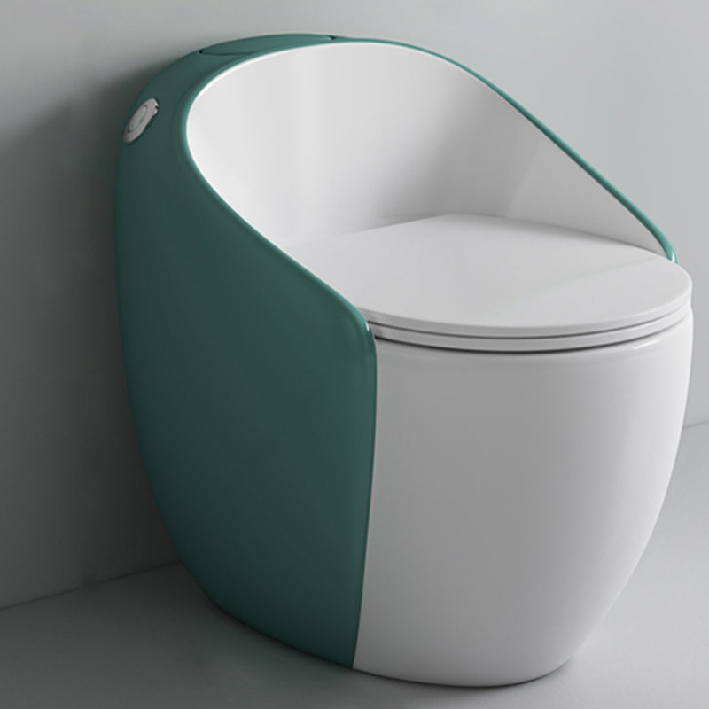 Modern Ceramic Flush Toilet One Piece Toilet Bowl for Washroom Green Clearhalo 'Bathroom Remodel & Bathroom Fixtures' 'Home Improvement' 'home_improvement' 'home_improvement_toilets' 'Toilets & Bidets' 'Toilets' 7087651