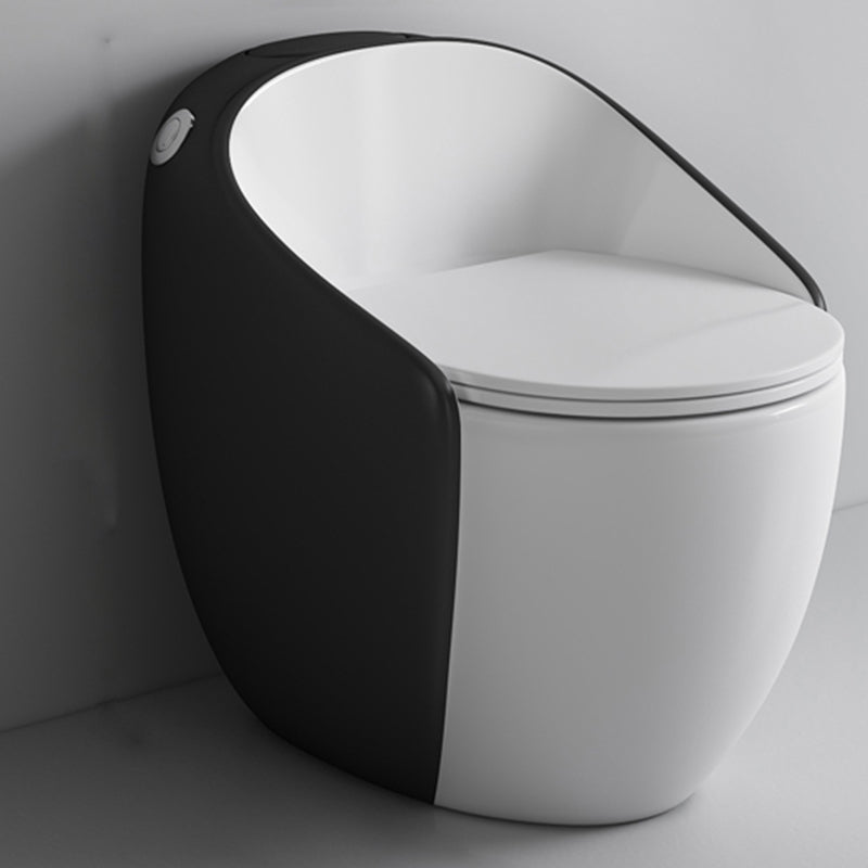 Modern Ceramic Flush Toilet One Piece Toilet Bowl for Washroom Black Clearhalo 'Bathroom Remodel & Bathroom Fixtures' 'Home Improvement' 'home_improvement' 'home_improvement_toilets' 'Toilets & Bidets' 'Toilets' 7087655