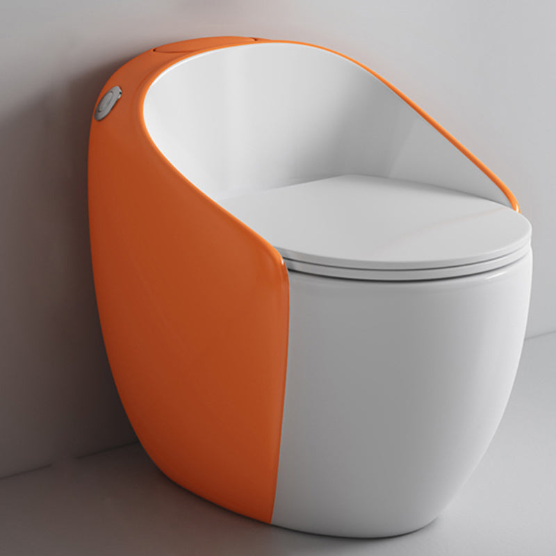 Modern Ceramic Flush Toilet One Piece Toilet Bowl for Washroom Orange Clearhalo 'Bathroom Remodel & Bathroom Fixtures' 'Home Improvement' 'home_improvement' 'home_improvement_toilets' 'Toilets & Bidets' 'Toilets' 7087658