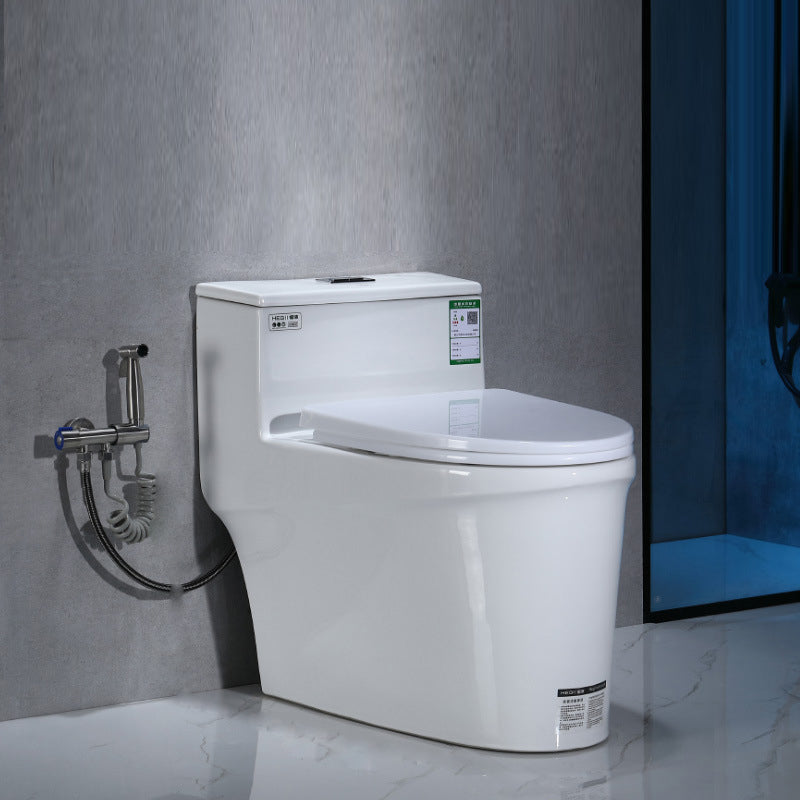 Modern Floor Mount Flush Toilet 1-Piece Urine Toilet with Seat for Washroom 16.9"L x 28.1"W x 24.4"H Toilet with Sprayer Clearhalo 'Bathroom Remodel & Bathroom Fixtures' 'Home Improvement' 'home_improvement' 'home_improvement_toilets' 'Toilets & Bidets' 'Toilets' 7087697