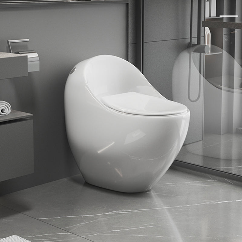 Contemporary Floor Mount Flush Toilet Siphon Jet Toilet Bowl for Washroom 19"L x 27"W x 26"H White 12" Clearhalo 'Bathroom Remodel & Bathroom Fixtures' 'Home Improvement' 'home_improvement' 'home_improvement_toilets' 'Toilets & Bidets' 'Toilets' 7087715
