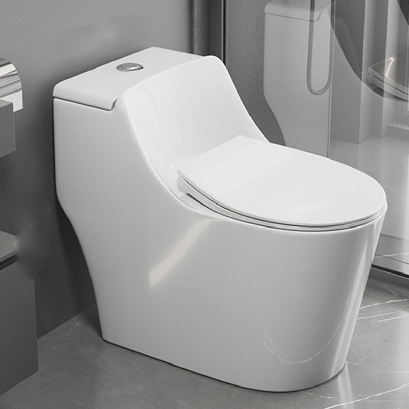 Contemporary Floor Mount Flush Toilet Siphon Jet Toilet Bowl for Washroom 16"L x 27"W x 25"H White Clearhalo 'Bathroom Remodel & Bathroom Fixtures' 'Home Improvement' 'home_improvement' 'home_improvement_toilets' 'Toilets & Bidets' 'Toilets' 7087716