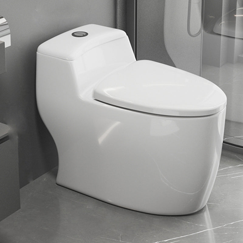 Contemporary Floor Mount Flush Toilet Siphon Jet Toilet Bowl for Washroom 16"L x 28"W x 23"H White Clearhalo 'Bathroom Remodel & Bathroom Fixtures' 'Home Improvement' 'home_improvement' 'home_improvement_toilets' 'Toilets & Bidets' 'Toilets' 7087719