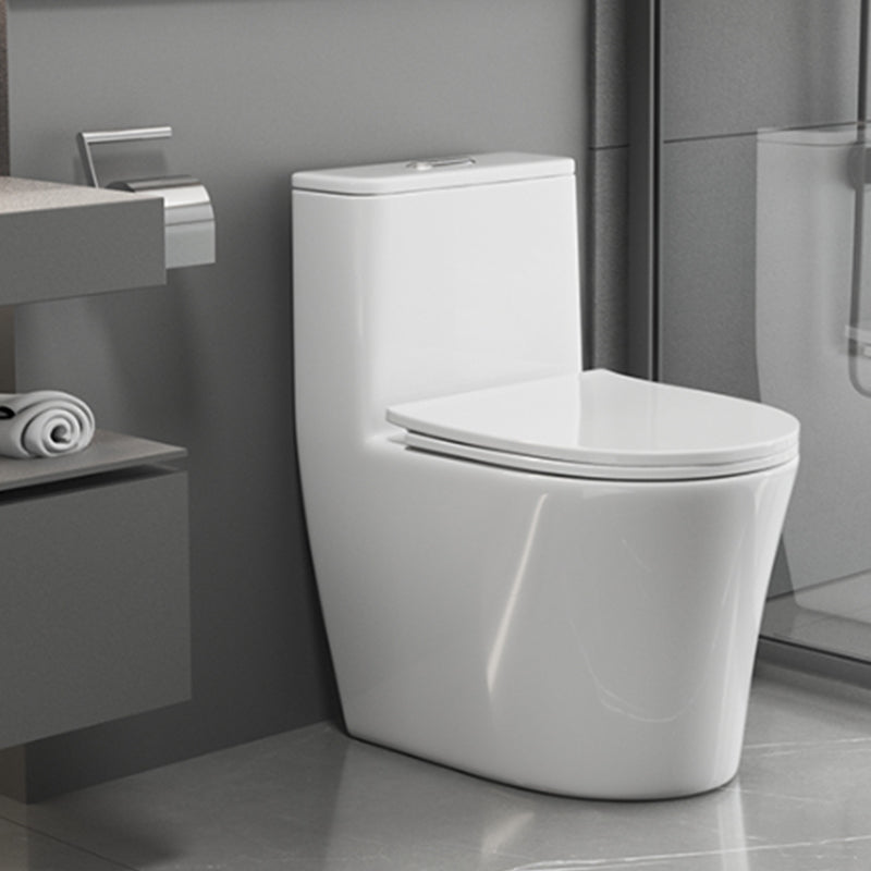 Contemporary Floor Mount Flush Toilet Siphon Jet Toilet Bowl for Washroom 15"L x 23"W x 28"H White 14" Clearhalo 'Bathroom Remodel & Bathroom Fixtures' 'Home Improvement' 'home_improvement' 'home_improvement_toilets' 'Toilets & Bidets' 'Toilets' 7087721