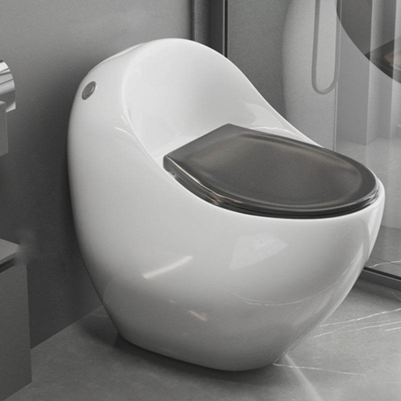 Contemporary Floor Mount Flush Toilet Siphon Jet Toilet Bowl for Washroom 19"L x 27"W x 26"H Black/ White Clearhalo 'Bathroom Remodel & Bathroom Fixtures' 'Home Improvement' 'home_improvement' 'home_improvement_toilets' 'Toilets & Bidets' 'Toilets' 7087727