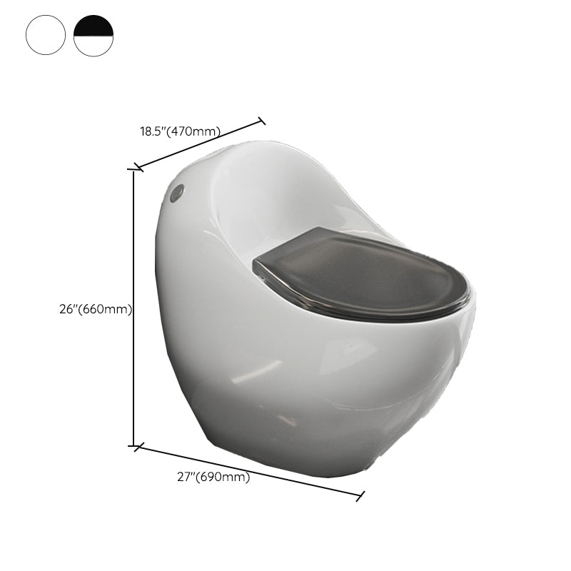 Contemporary Floor Mount Flush Toilet Siphon Jet Toilet Bowl for Washroom Clearhalo 'Bathroom Remodel & Bathroom Fixtures' 'Home Improvement' 'home_improvement' 'home_improvement_toilets' 'Toilets & Bidets' 'Toilets' 7087733