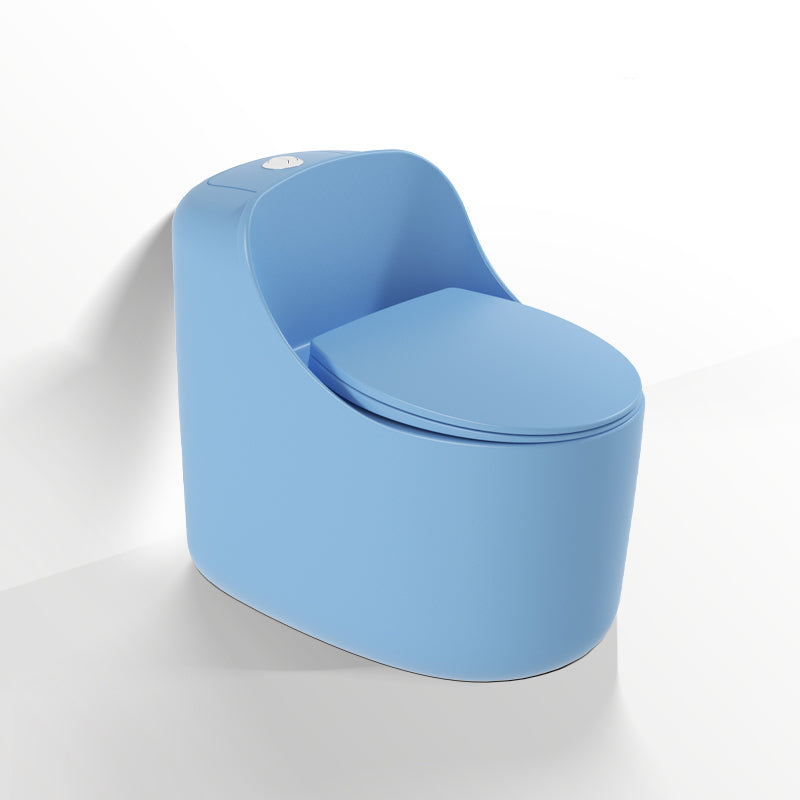 Modern Ceramic Flush Toilet Slow Close Seat Included Urine Toilet for Bathroom Blue Clearhalo 'Bathroom Remodel & Bathroom Fixtures' 'Home Improvement' 'home_improvement' 'home_improvement_toilets' 'Toilets & Bidets' 'Toilets' 7087745