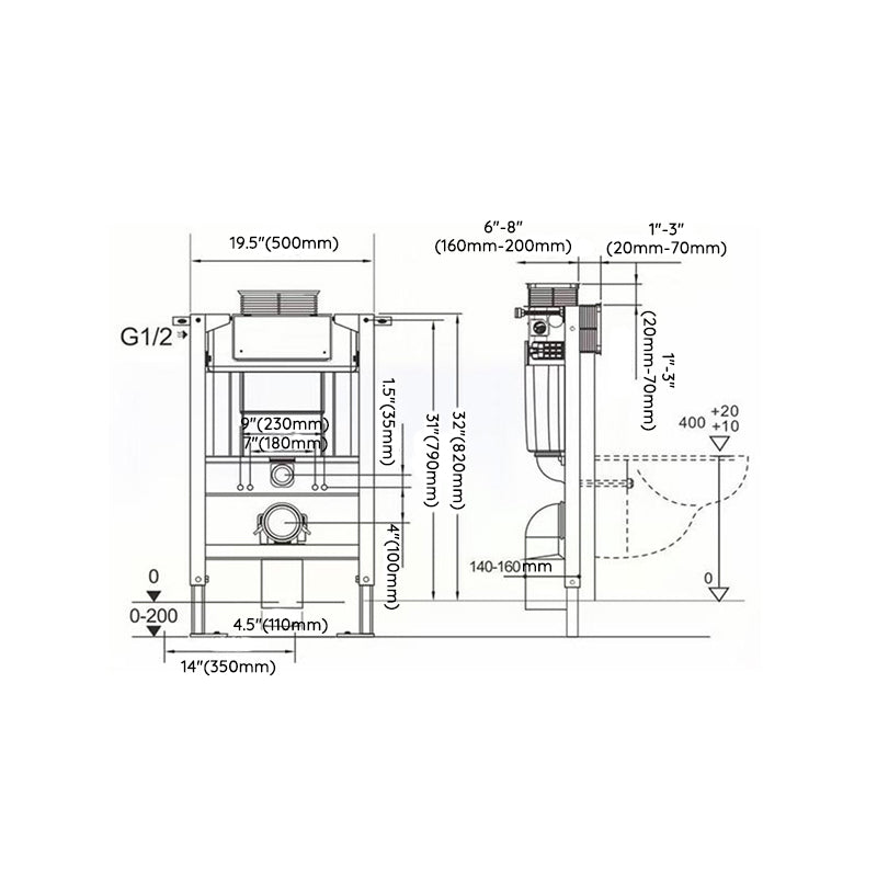 Modern Ceramic Flush Toilet Wall Hung Toilet Bowl for Washroom Clearhalo 'Bathroom Remodel & Bathroom Fixtures' 'Home Improvement' 'home_improvement' 'home_improvement_toilets' 'Toilets & Bidets' 'Toilets' 7088832