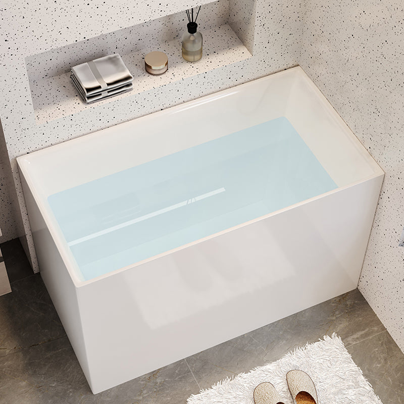 White Acrylic Bathtub Freestanding Soaking Rectangular Modern Bath Without Seat Clearhalo 'Bathroom Remodel & Bathroom Fixtures' 'Bathtubs' 'Home Improvement' 'home_improvement' 'home_improvement_bathtubs' 'Showers & Bathtubs' 7088864