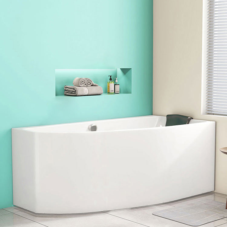 White Corner Bath Freestanding Acrylic Soaking Modern Bathtub 47"L x 29"W x 24"H Left Clearhalo 'Bathroom Remodel & Bathroom Fixtures' 'Bathtubs' 'Home Improvement' 'home_improvement' 'home_improvement_bathtubs' 'Showers & Bathtubs' 7088881
