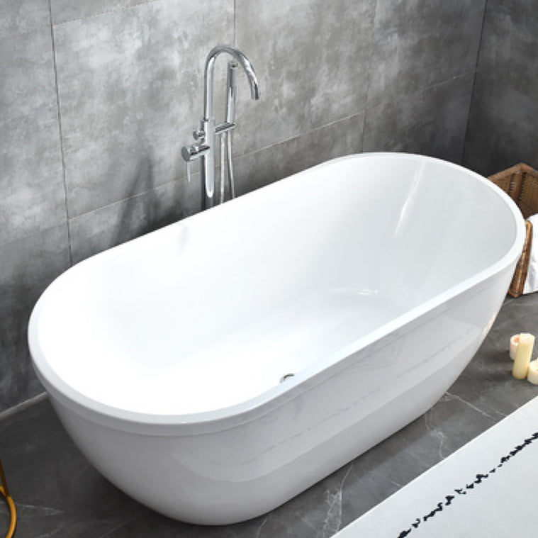 Stand Alone Oval Bath Acrylic Soaking White Modern Center Bathtub Silver Tub with Freestanding Tub Fillers Clearhalo 'Bathroom Remodel & Bathroom Fixtures' 'Bathtubs' 'Home Improvement' 'home_improvement' 'home_improvement_bathtubs' 'Showers & Bathtubs' 7088981