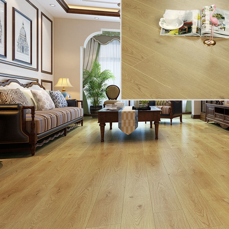 Laminate Pine Wood Click Lock Rectangular Textured Scratch Resistant Indoor Laminate Floor Yellow Clearhalo 'Flooring 'Home Improvement' 'home_improvement' 'home_improvement_laminate_flooring' 'Laminate Flooring' 'laminate_flooring' Walls and Ceiling' 7097505
