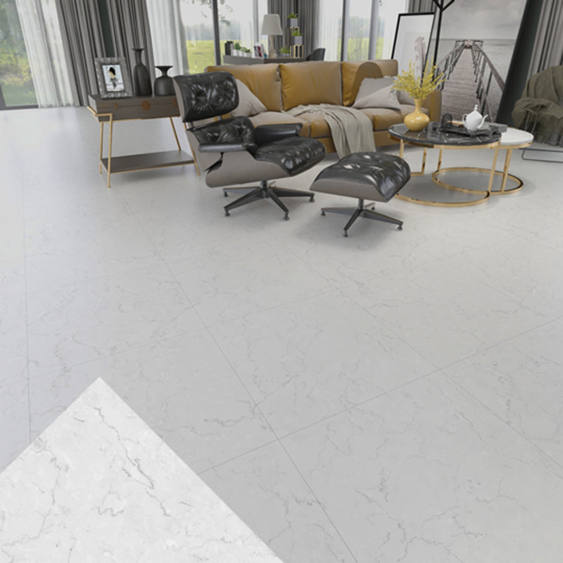 Peel and Stick PVC Flooring Low Gloss Imitation Marble Waterproof Square Vinyl Flooring White Clearhalo 'Flooring 'Home Improvement' 'home_improvement' 'home_improvement_vinyl_flooring' 'Vinyl Flooring' 'vinyl_flooring' Walls and Ceiling' 7098271