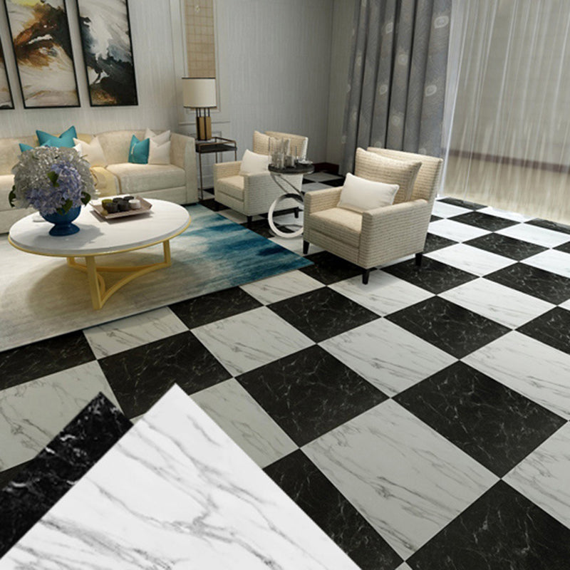 Peel and Stick PVC Flooring Low Gloss Imitation Marble Waterproof Square Vinyl Flooring White-Black Clearhalo 'Flooring 'Home Improvement' 'home_improvement' 'home_improvement_vinyl_flooring' 'Vinyl Flooring' 'vinyl_flooring' Walls and Ceiling' 7098285