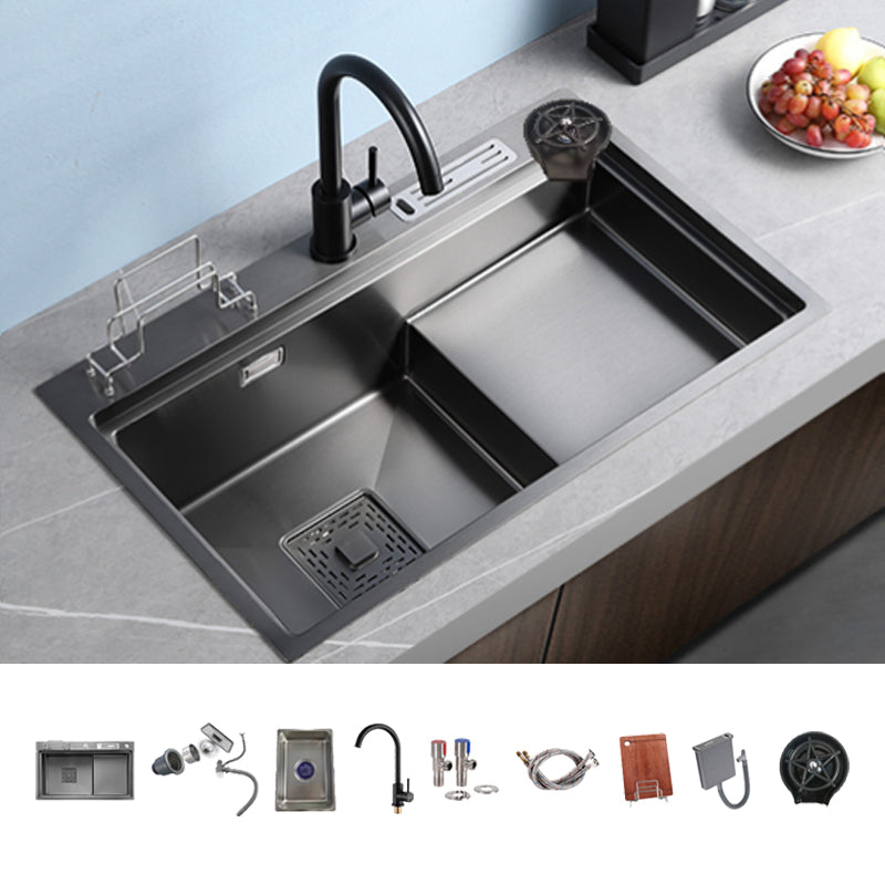 Stainless Steel Rectangle Sink 2 Holes Drop-In Kitchen Sink with Drain Assembly Sink with Faucet Round Faucet Clearhalo 'Home Improvement' 'home_improvement' 'home_improvement_kitchen_sinks' 'Kitchen Remodel & Kitchen Fixtures' 'Kitchen Sinks & Faucet Components' 'Kitchen Sinks' 'kitchen_sinks' 7098341
