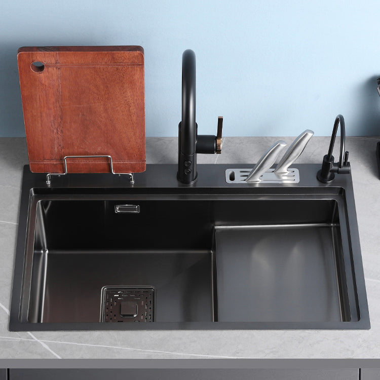 Stainless Steel Rectangle Sink 2 Holes Drop-In Kitchen Sink with Drain Assembly Clearhalo 'Home Improvement' 'home_improvement' 'home_improvement_kitchen_sinks' 'Kitchen Remodel & Kitchen Fixtures' 'Kitchen Sinks & Faucet Components' 'Kitchen Sinks' 'kitchen_sinks' 7098345