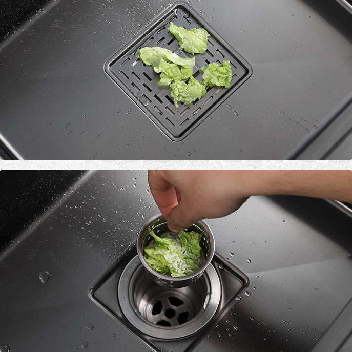 Stainless Steel Rectangle Sink 2 Holes Drop-In Kitchen Sink with Drain Assembly Clearhalo 'Home Improvement' 'home_improvement' 'home_improvement_kitchen_sinks' 'Kitchen Remodel & Kitchen Fixtures' 'Kitchen Sinks & Faucet Components' 'Kitchen Sinks' 'kitchen_sinks' 7098352