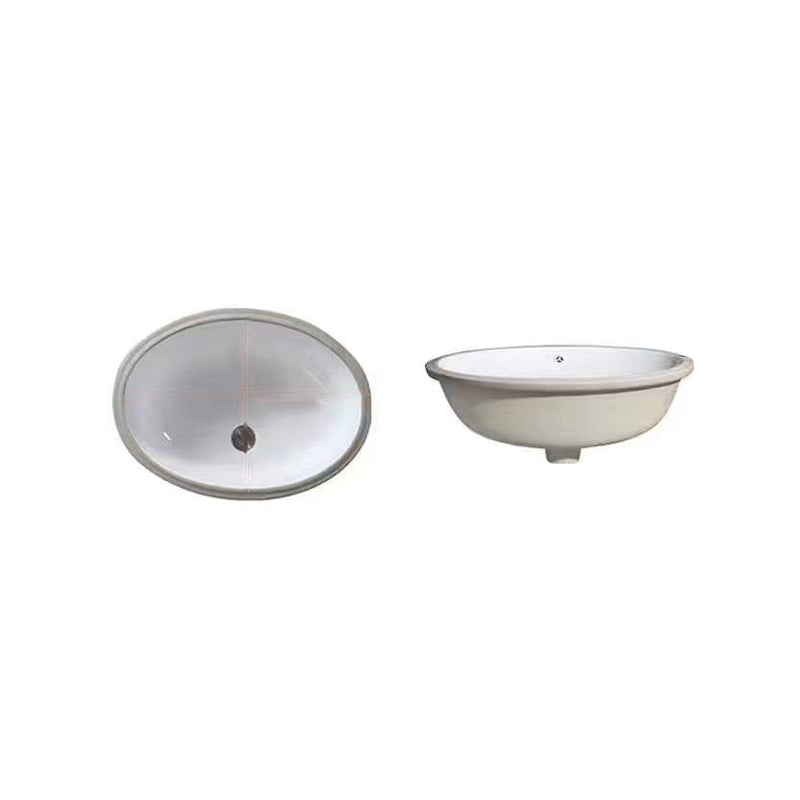 Modern Undermount Vanity Sink Oval Porcelain with Pop-Up Drain Bathroom Sink 19"L x 16"W x 8"H Clearhalo 'Bathroom Remodel & Bathroom Fixtures' 'Bathroom Sinks & Faucet Components' 'Bathroom Sinks' 'bathroom_sink' 'Home Improvement' 'home_improvement' 'home_improvement_bathroom_sink' 7098382