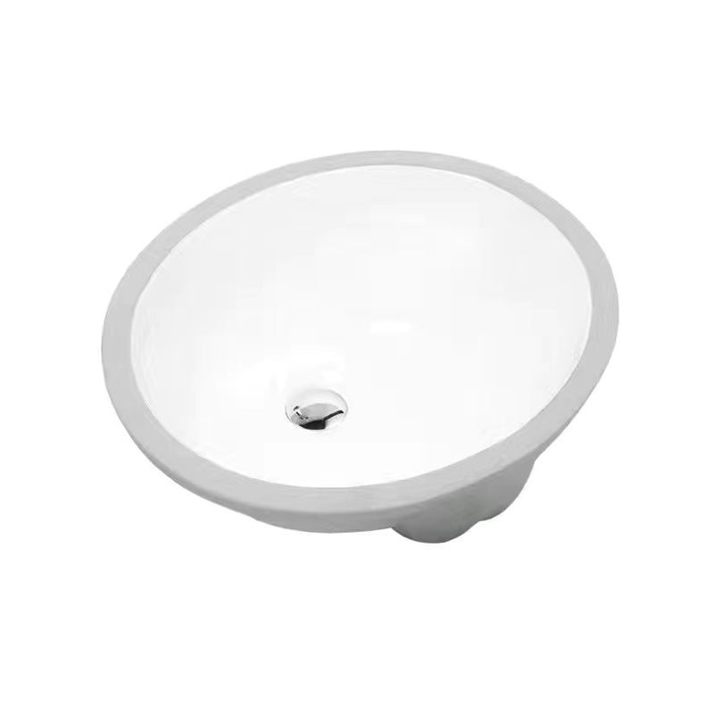 Modern Undermount Vanity Sink Oval Porcelain with Pop-Up Drain Bathroom Sink Clearhalo 'Bathroom Remodel & Bathroom Fixtures' 'Bathroom Sinks & Faucet Components' 'Bathroom Sinks' 'bathroom_sink' 'Home Improvement' 'home_improvement' 'home_improvement_bathroom_sink' 7098383