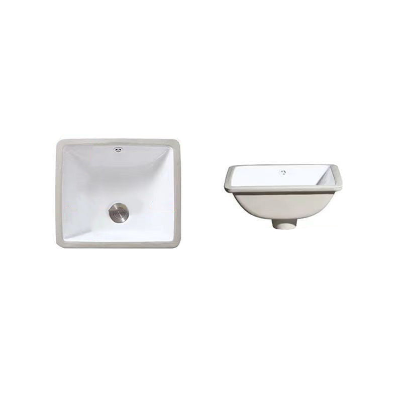 Modern Undermount Vanity Sink Oval Porcelain with Pop-Up Drain Bathroom Sink 14"L x 11"W x 6"H Clearhalo 'Bathroom Remodel & Bathroom Fixtures' 'Bathroom Sinks & Faucet Components' 'Bathroom Sinks' 'bathroom_sink' 'Home Improvement' 'home_improvement' 'home_improvement_bathroom_sink' 7098388
