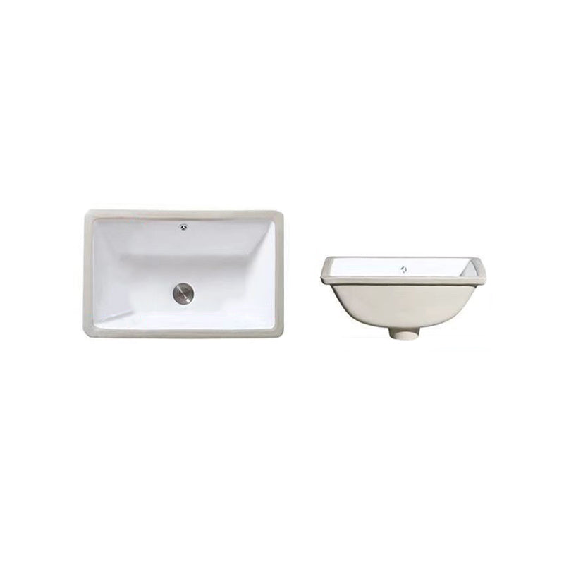 Modern Undermount Vanity Sink Oval Porcelain with Pop-Up Drain Bathroom Sink 16"L x 11"W x 7"H Clearhalo 'Bathroom Remodel & Bathroom Fixtures' 'Bathroom Sinks & Faucet Components' 'Bathroom Sinks' 'bathroom_sink' 'Home Improvement' 'home_improvement' 'home_improvement_bathroom_sink' 7098391