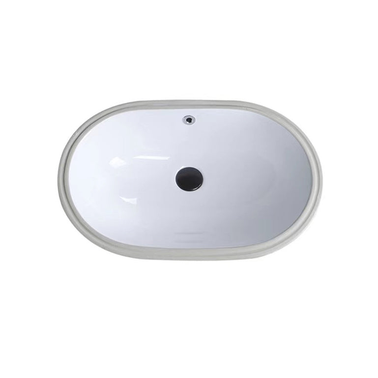 Modern Undermount Vanity Sink Oval Porcelain with Pop-Up Drain Bathroom Sink 22"L x 16"W x 8"H Clearhalo 'Bathroom Remodel & Bathroom Fixtures' 'Bathroom Sinks & Faucet Components' 'Bathroom Sinks' 'bathroom_sink' 'Home Improvement' 'home_improvement' 'home_improvement_bathroom_sink' 7098393