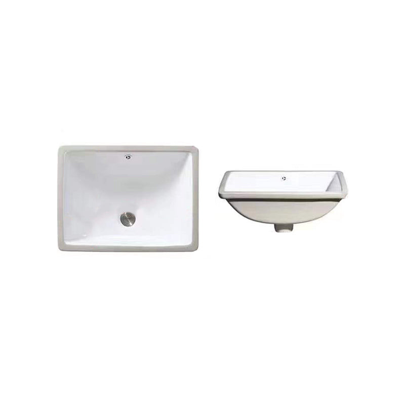 Modern Undermount Vanity Sink Oval Porcelain with Pop-Up Drain Bathroom Sink 18"L x 14"W x 8"H Clearhalo 'Bathroom Remodel & Bathroom Fixtures' 'Bathroom Sinks & Faucet Components' 'Bathroom Sinks' 'bathroom_sink' 'Home Improvement' 'home_improvement' 'home_improvement_bathroom_sink' 7098394