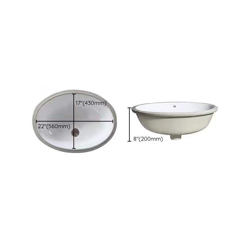 Modern Undermount Vanity Sink Oval Porcelain with Pop-Up Drain Bathroom Sink Clearhalo 'Bathroom Remodel & Bathroom Fixtures' 'Bathroom Sinks & Faucet Components' 'Bathroom Sinks' 'bathroom_sink' 'Home Improvement' 'home_improvement' 'home_improvement_bathroom_sink' 7098399