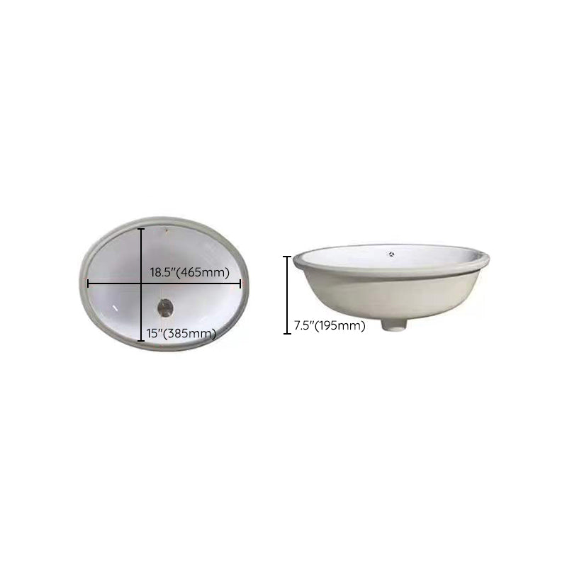 Modern Undermount Vanity Sink Oval Porcelain with Pop-Up Drain Bathroom Sink Clearhalo 'Bathroom Remodel & Bathroom Fixtures' 'Bathroom Sinks & Faucet Components' 'Bathroom Sinks' 'bathroom_sink' 'Home Improvement' 'home_improvement' 'home_improvement_bathroom_sink' 7098403