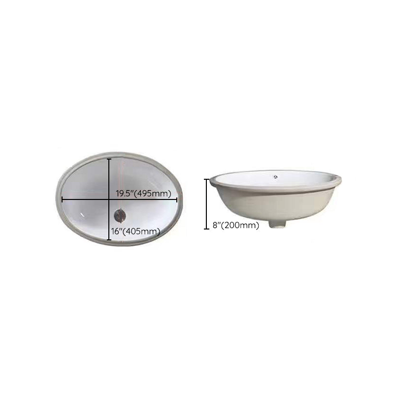 Modern Undermount Vanity Sink Oval Porcelain with Pop-Up Drain Bathroom Sink Clearhalo 'Bathroom Remodel & Bathroom Fixtures' 'Bathroom Sinks & Faucet Components' 'Bathroom Sinks' 'bathroom_sink' 'Home Improvement' 'home_improvement' 'home_improvement_bathroom_sink' 7098405
