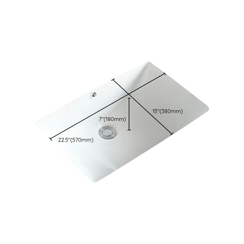 Modern Undermount Vanity Sink Oval Porcelain with Pop-Up Drain Bathroom Sink Clearhalo 'Bathroom Remodel & Bathroom Fixtures' 'Bathroom Sinks & Faucet Components' 'Bathroom Sinks' 'bathroom_sink' 'Home Improvement' 'home_improvement' 'home_improvement_bathroom_sink' 7098406