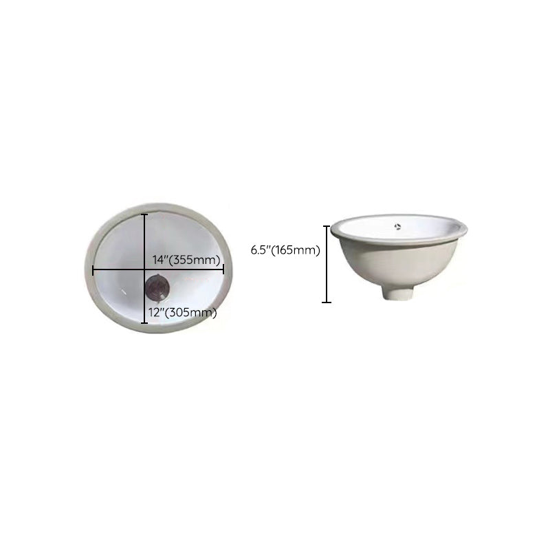 Modern Undermount Vanity Sink Oval Porcelain with Pop-Up Drain Bathroom Sink Clearhalo 'Bathroom Remodel & Bathroom Fixtures' 'Bathroom Sinks & Faucet Components' 'Bathroom Sinks' 'bathroom_sink' 'Home Improvement' 'home_improvement' 'home_improvement_bathroom_sink' 7098408