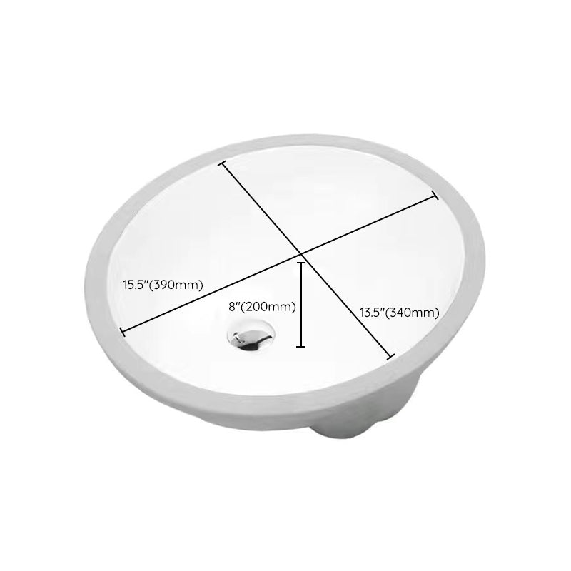 Modern Undermount Vanity Sink Oval Porcelain with Pop-Up Drain Bathroom Sink Clearhalo 'Bathroom Remodel & Bathroom Fixtures' 'Bathroom Sinks & Faucet Components' 'Bathroom Sinks' 'bathroom_sink' 'Home Improvement' 'home_improvement' 'home_improvement_bathroom_sink' 7098412