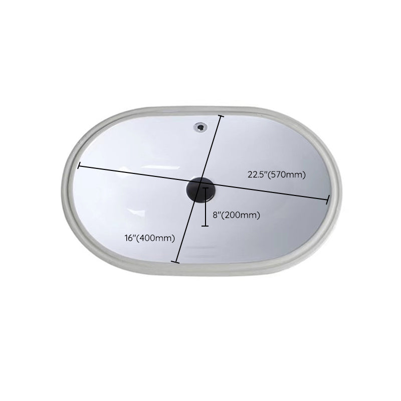 Modern Undermount Vanity Sink Oval Porcelain with Pop-Up Drain Bathroom Sink Clearhalo 'Bathroom Remodel & Bathroom Fixtures' 'Bathroom Sinks & Faucet Components' 'Bathroom Sinks' 'bathroom_sink' 'Home Improvement' 'home_improvement' 'home_improvement_bathroom_sink' 7098413