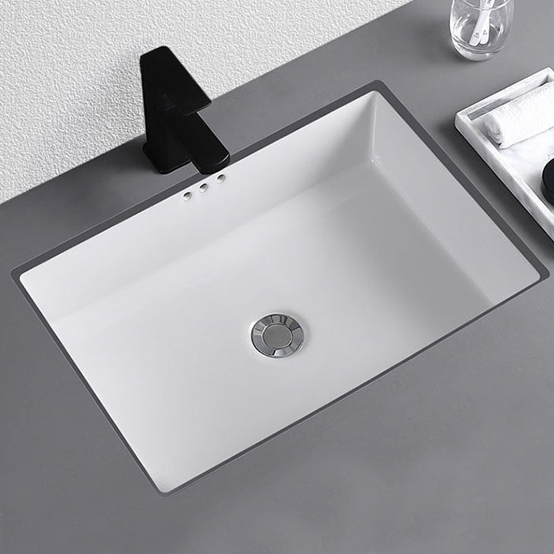 Rectangular Bathroom Sink Porcelain Modern Bathroom Sink(Not Included Faucets) Clearhalo 'Bathroom Remodel & Bathroom Fixtures' 'Bathroom Sinks & Faucet Components' 'Bathroom Sinks' 'bathroom_sink' 'Home Improvement' 'home_improvement' 'home_improvement_bathroom_sink' 7098430