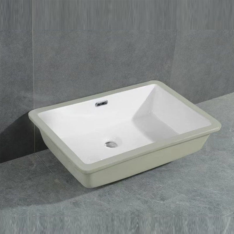 Rectangular Bathroom Sink Porcelain Modern Bathroom Sink(Not Included Faucets) Clearhalo 'Bathroom Remodel & Bathroom Fixtures' 'Bathroom Sinks & Faucet Components' 'Bathroom Sinks' 'bathroom_sink' 'Home Improvement' 'home_improvement' 'home_improvement_bathroom_sink' 7098434