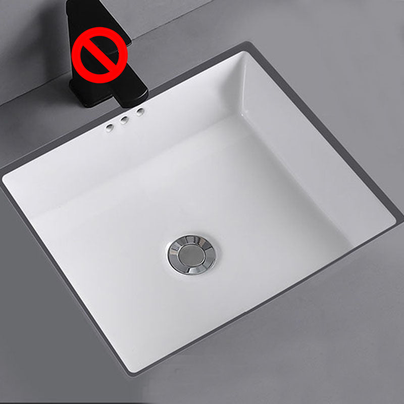 Rectangular Bathroom Sink Porcelain Modern Bathroom Sink(Not Included Faucets) Clearhalo 'Bathroom Remodel & Bathroom Fixtures' 'Bathroom Sinks & Faucet Components' 'Bathroom Sinks' 'bathroom_sink' 'Home Improvement' 'home_improvement' 'home_improvement_bathroom_sink' 7098442