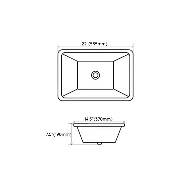 Rectangular Bathroom Sink Porcelain Modern Bathroom Sink(Not Included Faucets) Clearhalo 'Bathroom Remodel & Bathroom Fixtures' 'Bathroom Sinks & Faucet Components' 'Bathroom Sinks' 'bathroom_sink' 'Home Improvement' 'home_improvement' 'home_improvement_bathroom_sink' 7098455