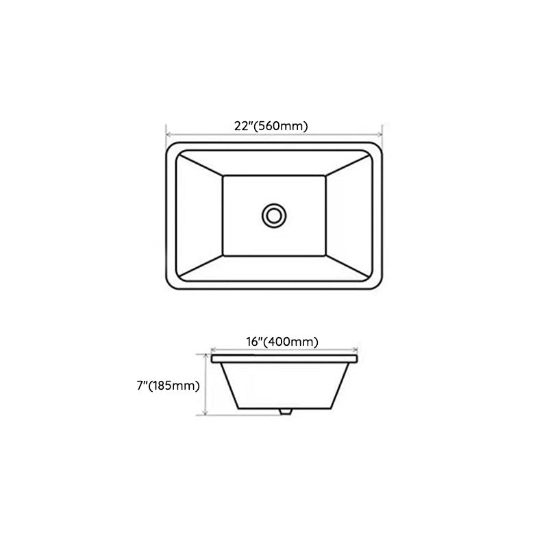 Rectangular Bathroom Sink Porcelain Modern Bathroom Sink(Not Included Faucets) Clearhalo 'Bathroom Remodel & Bathroom Fixtures' 'Bathroom Sinks & Faucet Components' 'Bathroom Sinks' 'bathroom_sink' 'Home Improvement' 'home_improvement' 'home_improvement_bathroom_sink' 7098459
