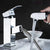 Contemporary Bathroom Faucet Brass Lever Handle Pull-out Sink Faucet Silver Pulling Clearhalo 'Bathroom Remodel & Bathroom Fixtures' 'Bathroom Sink Faucets' 'Bathroom Sinks & Faucet Components' 'bathroom_sink_faucets' 'Home Improvement' 'home_improvement' 'home_improvement_bathroom_sink_faucets' 7098607