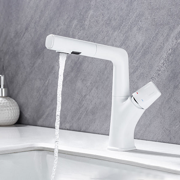 Modern Sink Faucet Lifting Rotary Handle Brass Bathroom Faucet Clearhalo 'Bathroom Remodel & Bathroom Fixtures' 'Bathroom Sink Faucets' 'Bathroom Sinks & Faucet Components' 'bathroom_sink_faucets' 'Home Improvement' 'home_improvement' 'home_improvement_bathroom_sink_faucets' 7098634
