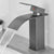Modern Bathroom Sink Faucet Waterfall Spout Lever Handle Brass Sink Faucet Grey 7.1" Clearhalo 'Bathroom Remodel & Bathroom Fixtures' 'Bathroom Sink Faucets' 'Bathroom Sinks & Faucet Components' 'bathroom_sink_faucets' 'Home Improvement' 'home_improvement' 'home_improvement_bathroom_sink_faucets' 7098651