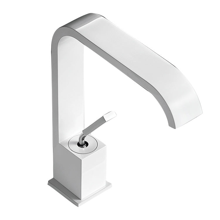 Unique Sink Faucet Bathroom Brass Solid Color Waterfall Spout Faucet Clearhalo 'Bathroom Remodel & Bathroom Fixtures' 'Bathroom Sink Faucets' 'Bathroom Sinks & Faucet Components' 'bathroom_sink_faucets' 'Home Improvement' 'home_improvement' 'home_improvement_bathroom_sink_faucets' 7098680