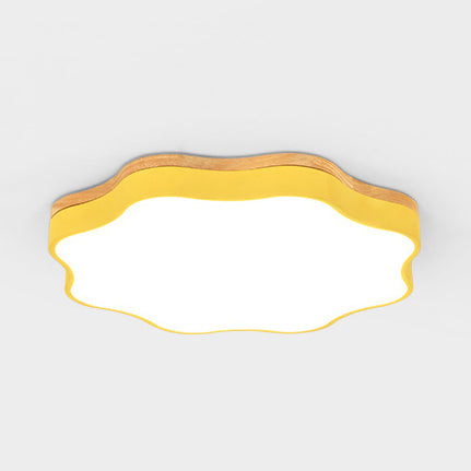 Baby Bedroom Flower Ceiling Mount Light Acrylic Nordic Undertint LED Ceiling Lamp Yellow Clearhalo 'Ceiling Lights' 'Close To Ceiling Lights' 'Close to ceiling' 'Flush mount' Lighting' 70987