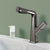 Modern Faucet Rotary Handle Pull-out Lifting Single Hole Faucet Gun Grey Drain Not Included Clearhalo 'Bathroom Remodel & Bathroom Fixtures' 'Bathroom Sink Faucets' 'Bathroom Sinks & Faucet Components' 'bathroom_sink_faucets' 'Home Improvement' 'home_improvement' 'home_improvement_bathroom_sink_faucets' 7098705