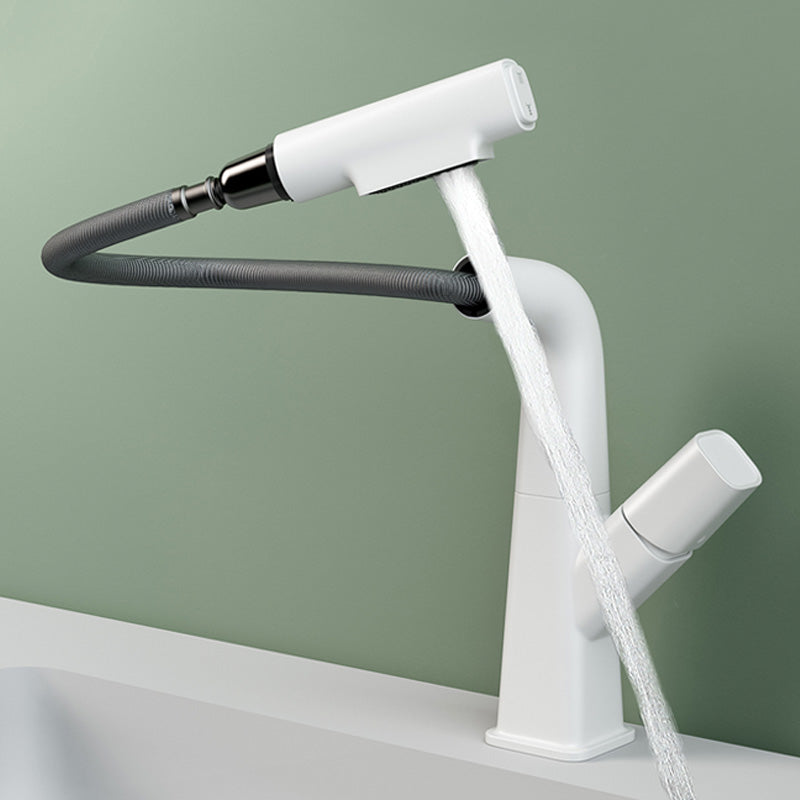 Modern Faucet Rotary Handle Pull-out Lifting Single Hole Faucet Clearhalo 'Bathroom Remodel & Bathroom Fixtures' 'Bathroom Sink Faucets' 'Bathroom Sinks & Faucet Components' 'bathroom_sink_faucets' 'Home Improvement' 'home_improvement' 'home_improvement_bathroom_sink_faucets' 7098706