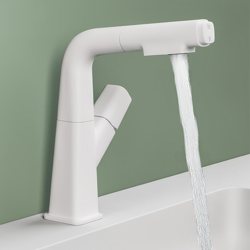 Modern Faucet Rotary Handle Pull-out Lifting Single Hole Faucet Clearhalo 'Bathroom Remodel & Bathroom Fixtures' 'Bathroom Sink Faucets' 'Bathroom Sinks & Faucet Components' 'bathroom_sink_faucets' 'Home Improvement' 'home_improvement' 'home_improvement_bathroom_sink_faucets' 7098709