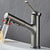 Modern Sink Faucet Lever Handle Pull-out Brass Single Hole Bathroom Sink Gun Grey Clearhalo 'Bathroom Remodel & Bathroom Fixtures' 'Bathroom Sink Faucets' 'Bathroom Sinks & Faucet Components' 'bathroom_sink_faucets' 'Home Improvement' 'home_improvement' 'home_improvement_bathroom_sink_faucets' 7098717