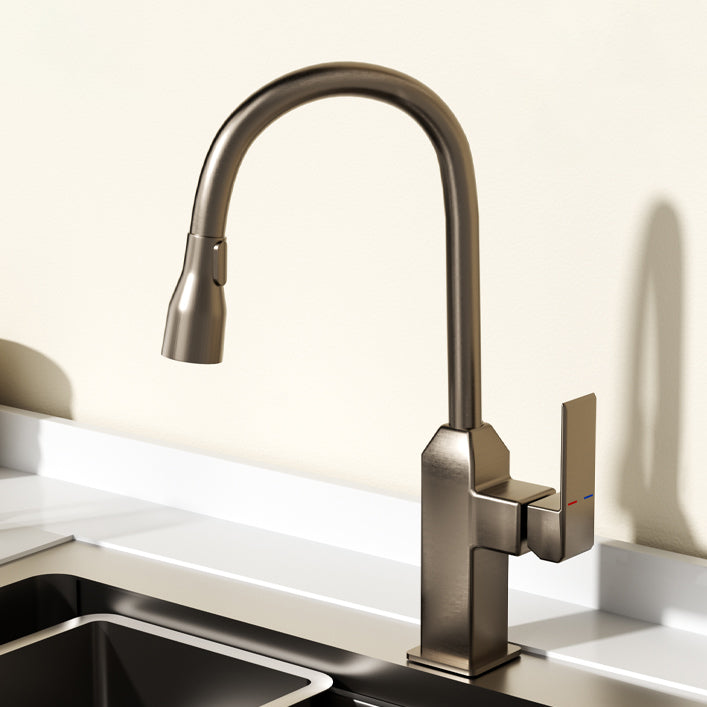 Modern Pull Down Pot Filler One Handle High Profile Filler with Sprayer Clearhalo 'Home Improvement' 'home_improvement' 'home_improvement_kitchen_faucets' 'Kitchen Faucets' 'Kitchen Remodel & Kitchen Fixtures' 'Kitchen Sinks & Faucet Components' 'kitchen_faucets' 7098741